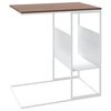 vidaXL Side Table White and Brown Engineered Wood and Iron Standard