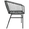 vidaXL Garden Chair Black PE Rattan, Powder-Coated Steel Durable