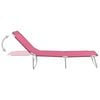 vidaXL Sun Lounger Pink Oxford fabric, Powder-coated steel Standard