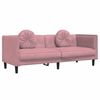 vidaXL Sofa Set Pink Velvet (100% polyester), plywood, solid wood
