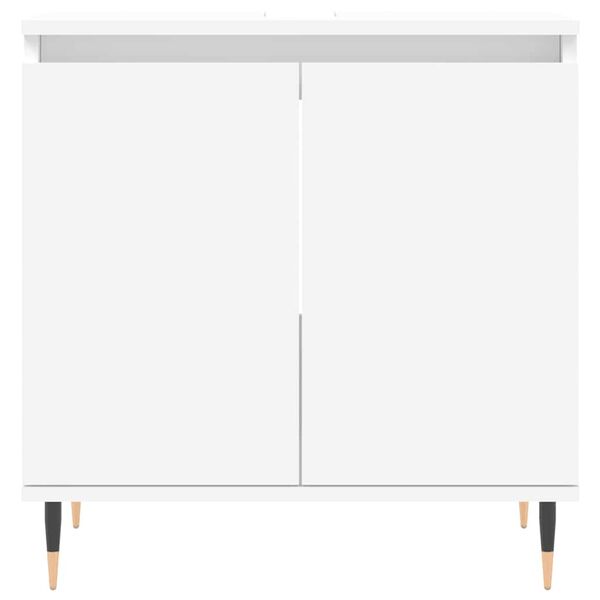 vidaXL Bathroom Cabinet White Engineered wood and iron Medium