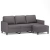 vidaXL 3-Seater Sofa With Footstool Grey Faux Leather 70.9 in Seat Width