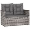 vidaXL Outdoor Lounge Set Grey Poly Rattan UV-resistant materials