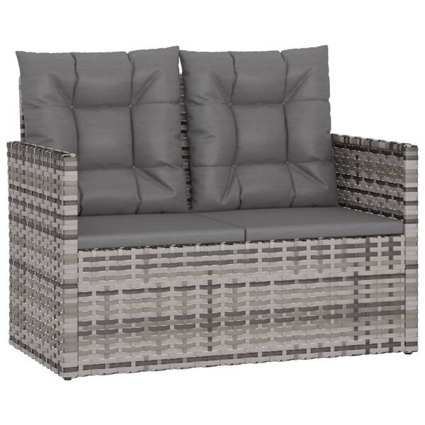vidaXL Outdoor Lounge Set Grey Poly Rattan UV-resistant materials