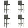 vidaXL Garden Bar Set Grey Poly Rattan Medium Durable Garden Bar Set