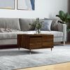 vidaXL Coffee Table Brown oak Engineered wood, metal Medium Coffee Table