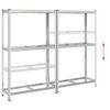vidaXL 2-Layer Tyre Shelves 2 pcs Silver 43.3x15.7x70.9" Steel&Engineered Wood