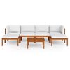 vidaXL Garden Lounge Set Cream, Natural Acacia Wood
