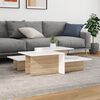 vidaXL Coffee Table Set of 2 Sonoma Oak and White Engineered Wood Medium