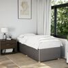 vidaXL Bed Frame Taupe Polyester, Plywood, Engineered Wood Twin Durable