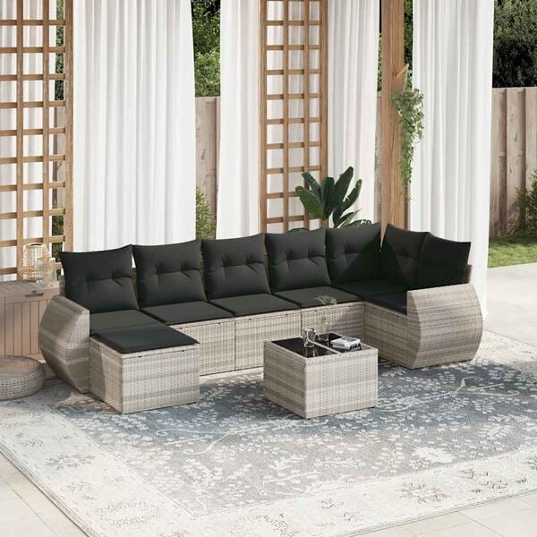 vidaXL Garden Sofa Set Light Grey, Dark Grey