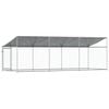 vidaXL Dog Cage Grey Galvanized Steel 19.7 x 6.6 x 6.6 ft Durable