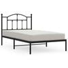 vidaXL Bed Frame Black Powder-Coated Steel Single Bed Frame