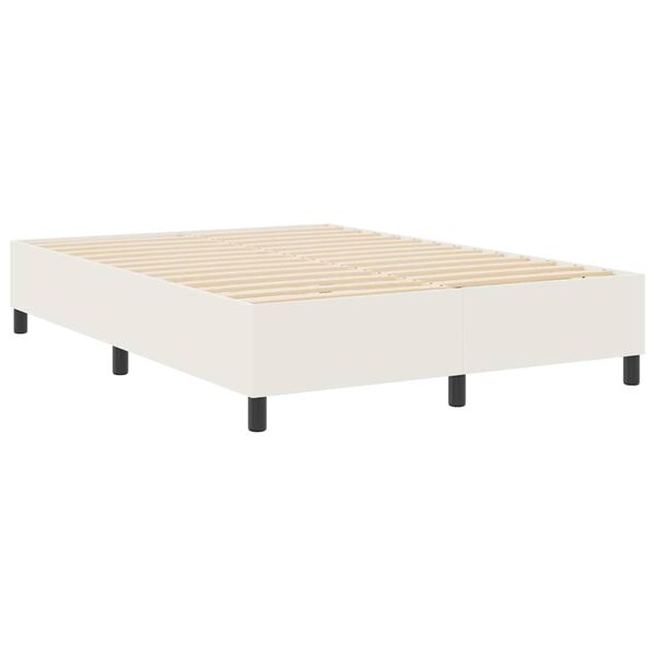 vidaXL Platform Bed Frame Cream 55.12 x 74.80 in Fabric