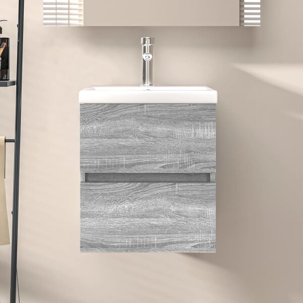 vidaXL Sink Cabinet Grey Sonoma Engineered wood Compact Sink Cabinet