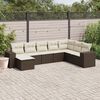 vidaXL Garden Sofa Set Brown, Cream white