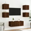 vidaXL TV Wall Cabinet Set of 2 Brown Oak Engineered wood
