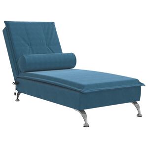 vidaXL Massage Chaise Lounge Blue