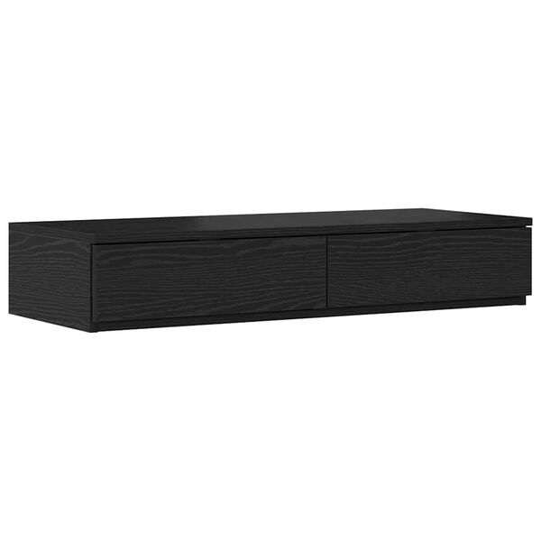 vidaXL Bed Drawers Black Oak 35.43 x 14.37 x 6.50 in Engineered Wood