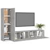 vidaXL 4 Piece TV Stand Set Concrete Gray Engineered Wood