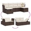 vidaXL Garden Sofa Set Brown Poly Rattan Large Modular Garden Sofa Set