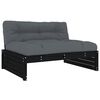 vidaXL Garden Lounge Set Black, Anthracite Solid Pine Wood, Oxford Fabric