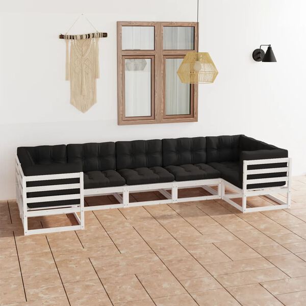 vidaXL Garden Lounge Set White, Anthracite