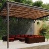 vidaXL Garden Lounge Set Brown PE rattan Large Modular