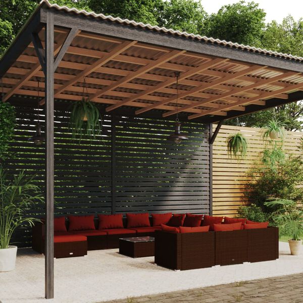 vidaXL Garden Lounge Set Brown PE rattan Large Modular