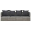 vidaXL Outdoor Lounge Bed Grey Poly rattan, powder-coated steel, fabric