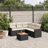 vidaXL Garden Sofa Set Black and Cream
