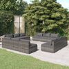 vidaXL Garden Lounge Set Grey PE rattan Large Modular
