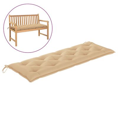 vidaXL Garden Bench Cushion Beige 59.1"x19.7"x2.8" Fabric