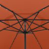 vidaXL Garden Parasol with LED Lights and Metal Pole 157.5" Terracotta