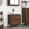 vidaXL Bathroom Sink Cabinet Brown Oak Engineered wood, Steel Medium
