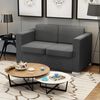 vidaXL Sofa Dark grey Polyester fabric and wood frame