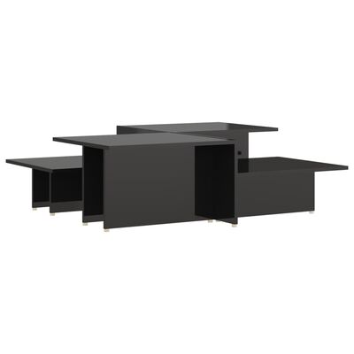 vidaXL Coffee Tables 2 pcs High Gloss Black 43.9"x19.7"x13" Chipboard