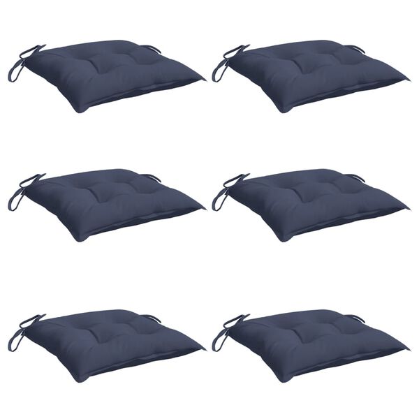 vidaXL Chair Cushion Set of 6 Navy Blue Oxford fabric (100% polyester)