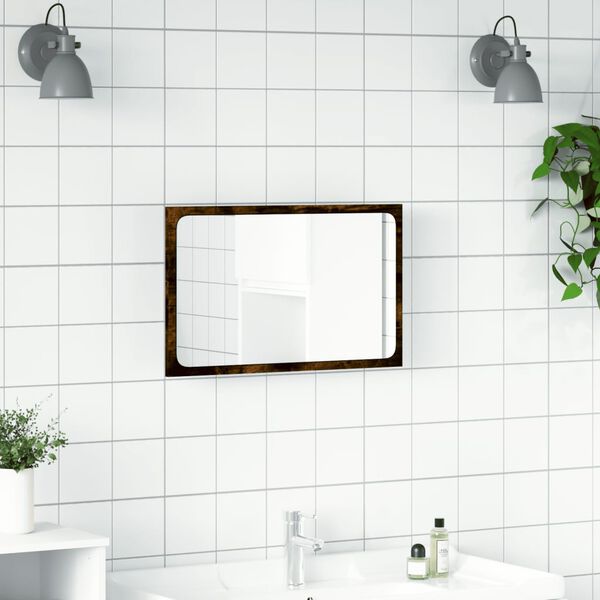 vidaXL Bathroom Mirror Sonoma oak Engineered wood, Glass