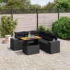vidaXL Garden Sofa Set Black PE rattan Large Adjustable Feet