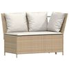 vidaXL 4 Piece Patio Dining Set with Cushions Beige Poly Rattan