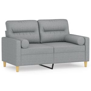 vidaXL 2-seater Sofa Light Grey 100% polyester, metal, textilene 2-seater