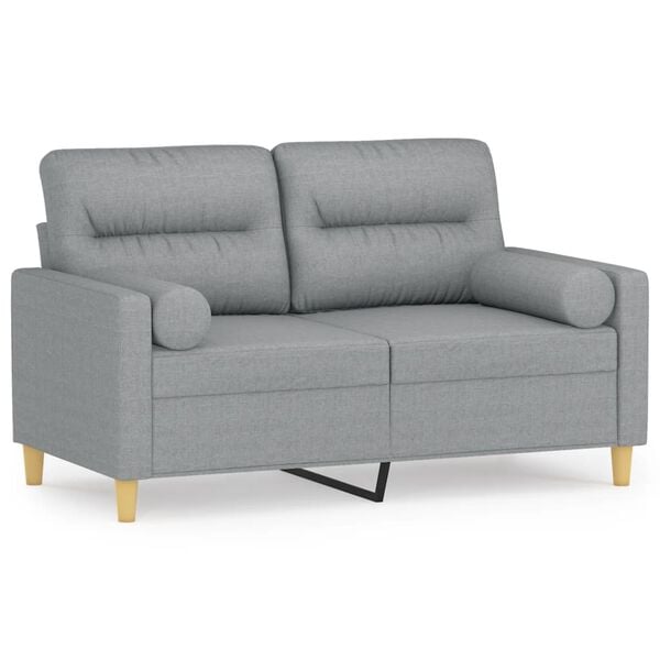 vidaXL 2-seater Sofa Light Grey 100% polyester, metal, textilene 2-seater