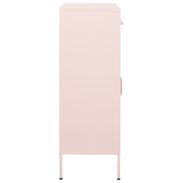 vidaXL Storage Cabinet Pink Steel 31.5 x 13.8 x 40.0 in Storage Cabinet
