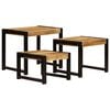 vidaXL Side Table Set of 3 Brown and Black