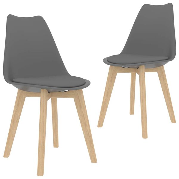 vidaXL Dining Chair Set of 2 Grey