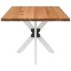 vidaXL Dining Table Light brown Oak wood, Powder-coated steel