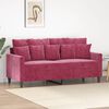 vidaXL 2-seater Sofa Wine Red Velvet (100% polyester), Metal, Textilene