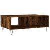 vidaXL Coffee Table Smoked Oak Engineered Wood, Iron Medium Coffee Table