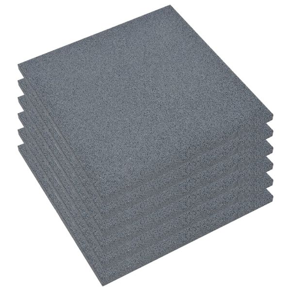 vidaXL Fall Protection Tiles 6 pcs Rubber 19.7x19.7x1.2" Grey